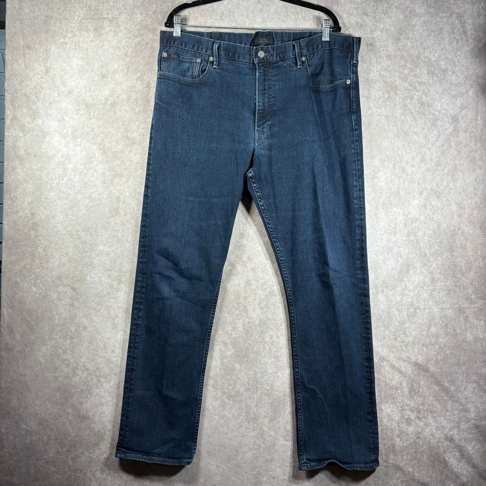 Polo Ralph Lauren Jeans Mens Size 38X32 Blue Dark Wash Denim Straight Pockets